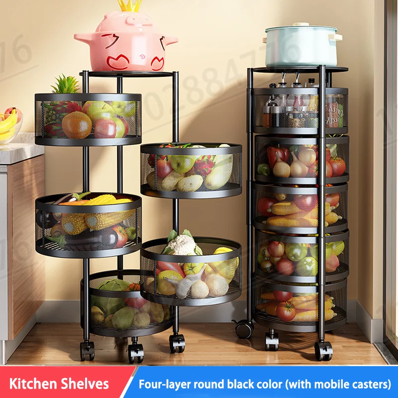 5 Tier Mobile Storage Rack Trolley Organizer Home Kitchen Multifunctional Cart with Wheels Home Accessories Multi-tier Bookshelf