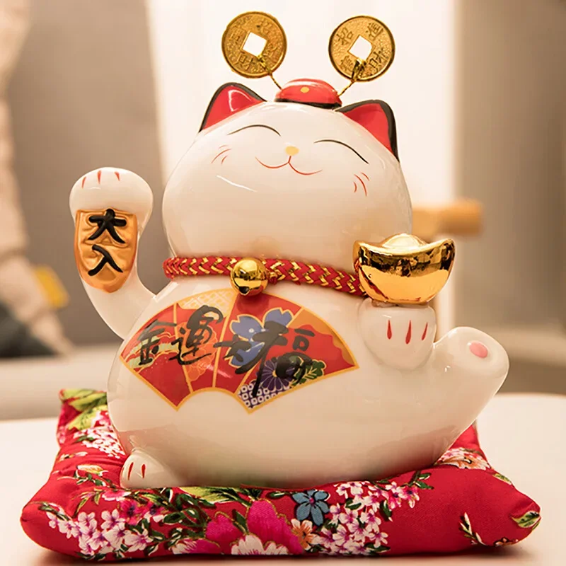 

Savings Lucky Cat Shop Cash Desk Ceramic Rich Cat Decoration Opening Christmas Gifts Living Room Decoration