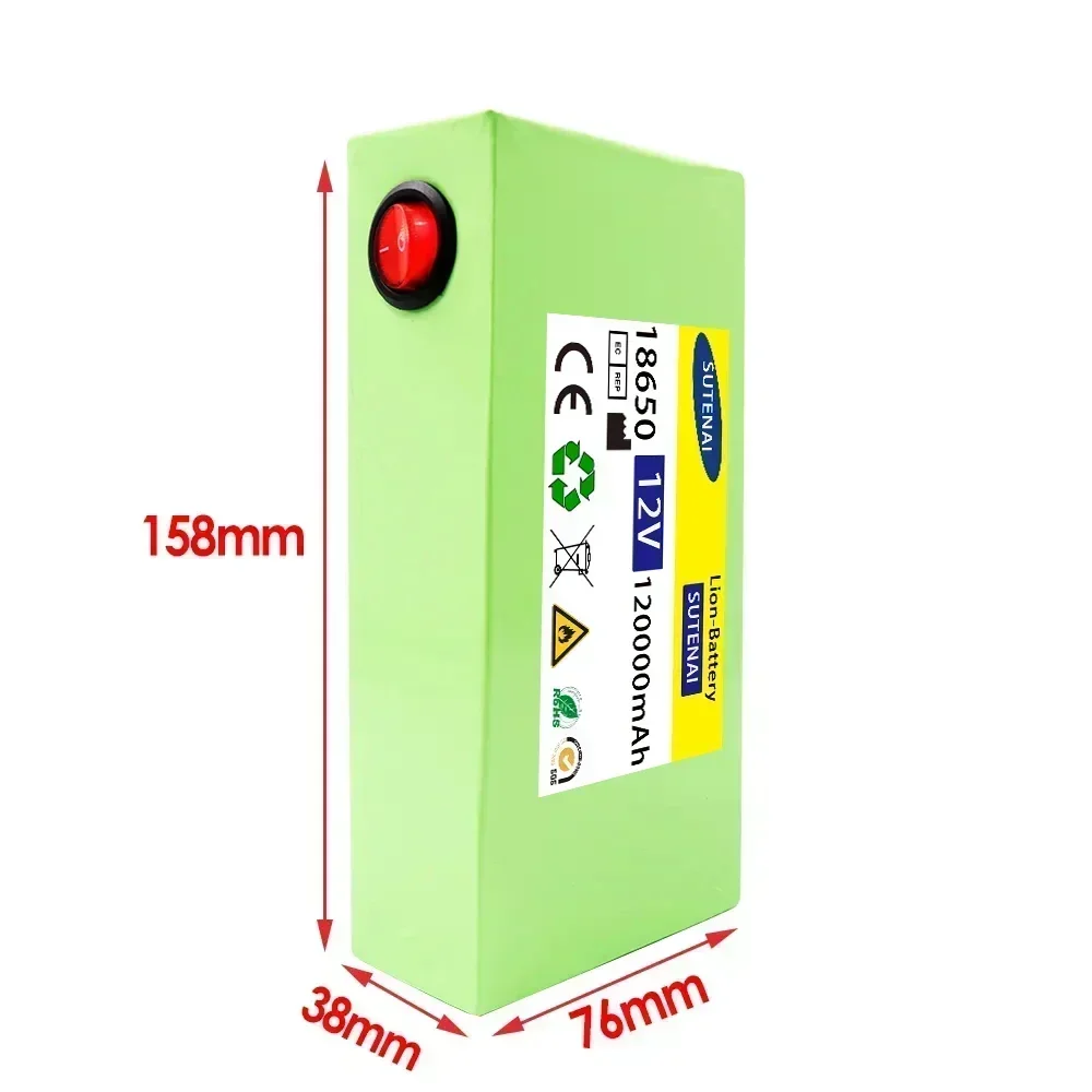 12v 120000 mAh Przenośny power bank DC 12 6 V 120 Ah z wtyczką EU 12 6 V 1 A Ładowarka Kabel magistrali DC