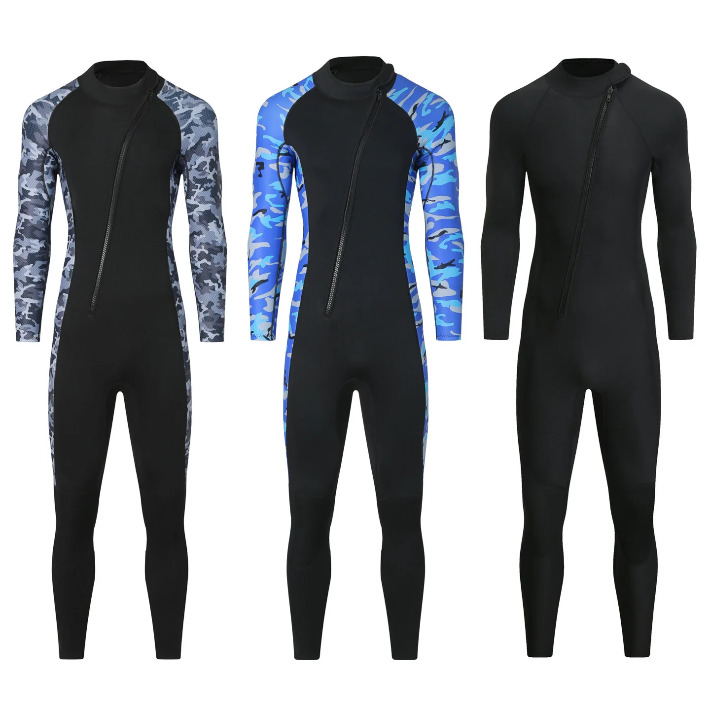 

Front Diagonal Zipper 3MM Neoprene One-Piece Diving Suit Men's Cold-Proof Wetsuit For Surfing Snorkeling Spearfishing Swimsuit
