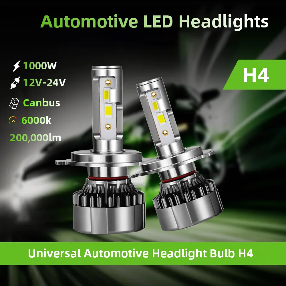 Zdatt أضواء السيارات 1000 واط H7 H11 Led Canbus المصابيح الأمامية 200000LM H4 H1 Led مصباح H8 H9 H11 HB3 9005 HB4 9006 h7led 6000K 12V 24V #2
