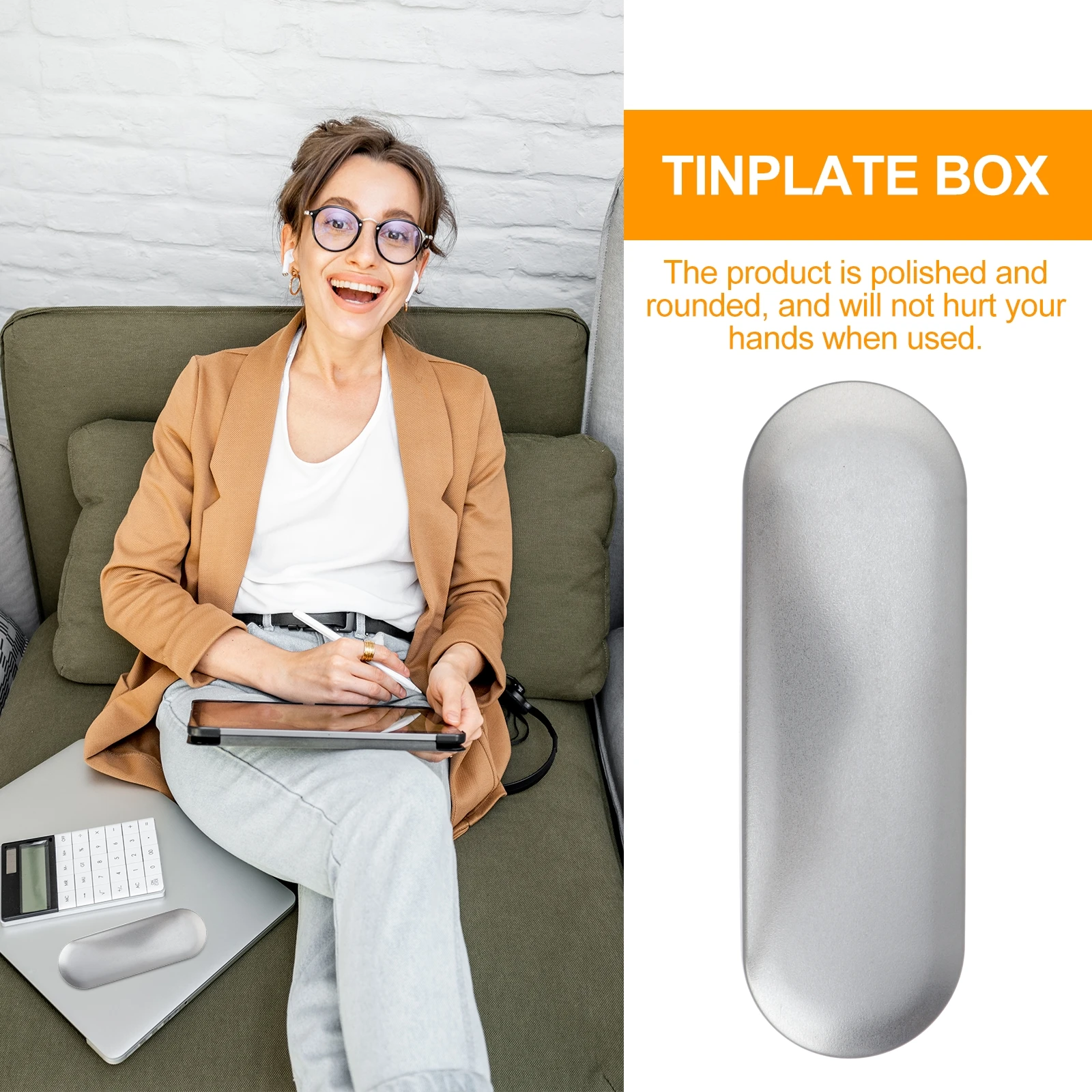 5 قطعة حقيبة تخزين معدنية متعددة الوظائف لأقلام النظارات أشتات خفيفة الوزن متينة مستطيلة حاوية صندوق القلم النظارات