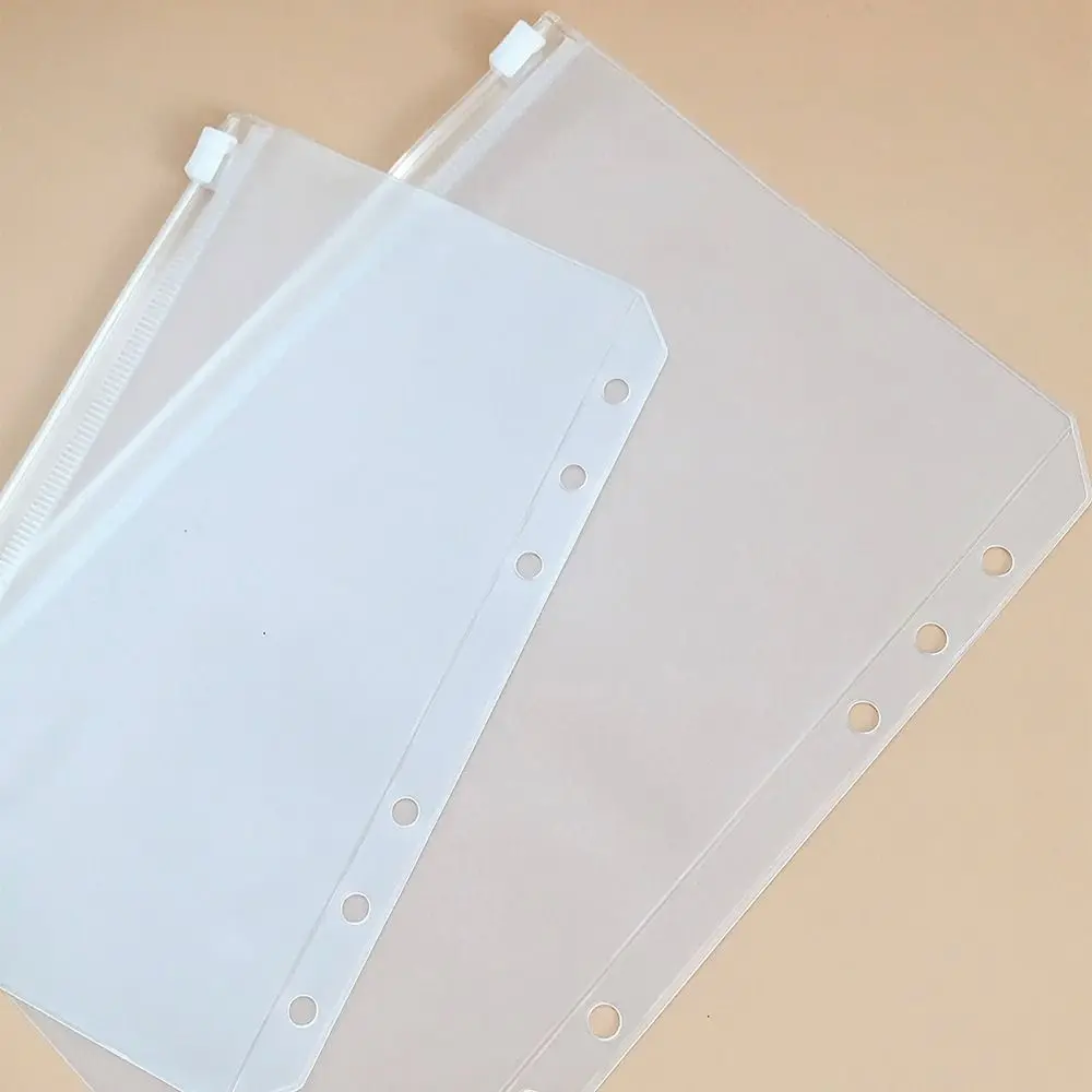 PVC 루즈리프 노트북 내부 가방 A4/A5/A6/A7/B5 방수 루즈리프 지퍼 가방 프로스트 셀프실링 파일 가방 선물용
