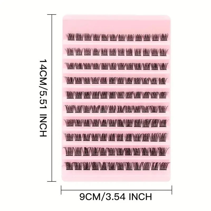 Cluster di ciglia finte naturali lunghe e spesse flessibili, occhi leggeri e confortevoli, perfettamente aderenti, 120 pezzi, ideale per il trucco fai da te