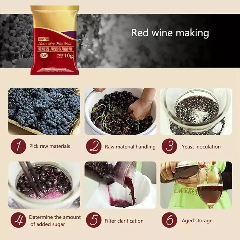 Wine making ingredients. Yeast used for fermentation of red wine and white wine, Angel brand, producing good wine