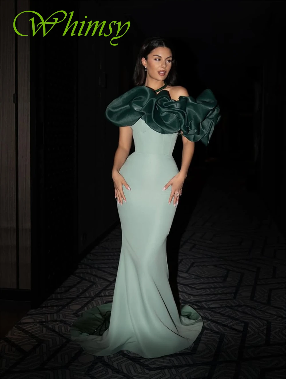 Customized Exquisite Boat Neck Evening Dress Delicate Mermaid Jersey Prom Dresses Formal Sweep Train Special Occasion Gowns