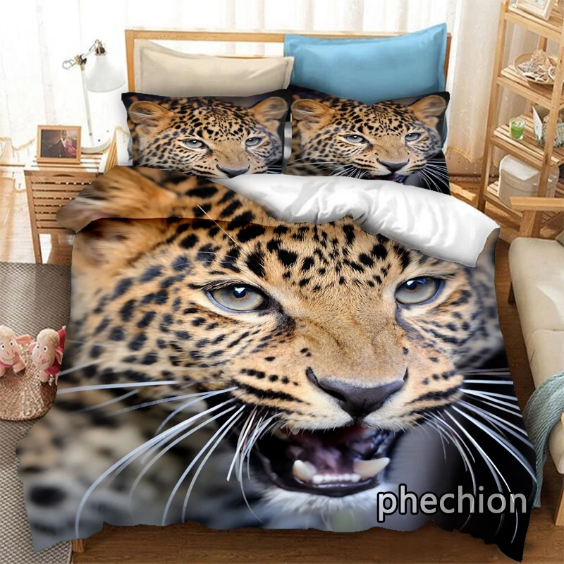 

Комплект постельного белья phechion с животным леопардовым 3D принтом, пододеяльники, наволочки, слитное одеяло, Комплект постельного белья, s постельное белье, кровать K403