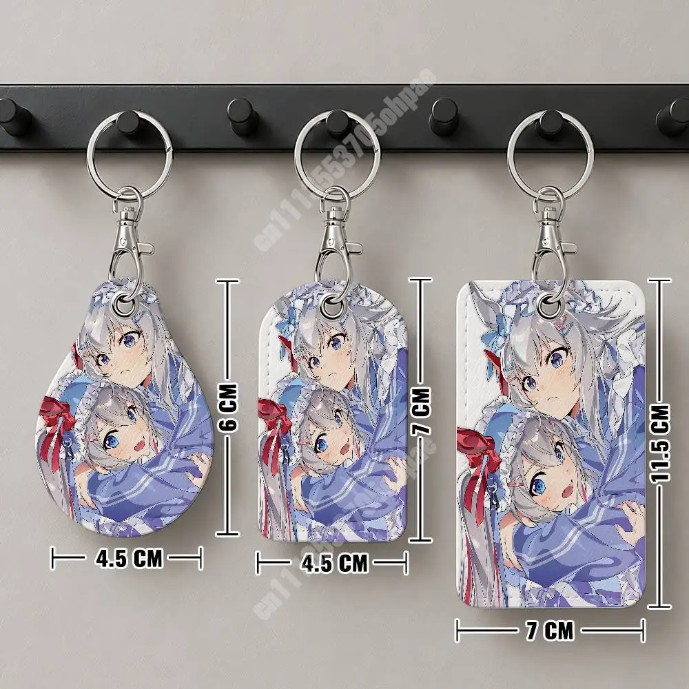 Oguri Cap UmaMusume Cinderella Gray Leather Keychain Card Holder for Airtag & Luggage Tags Casual Tracker Cover