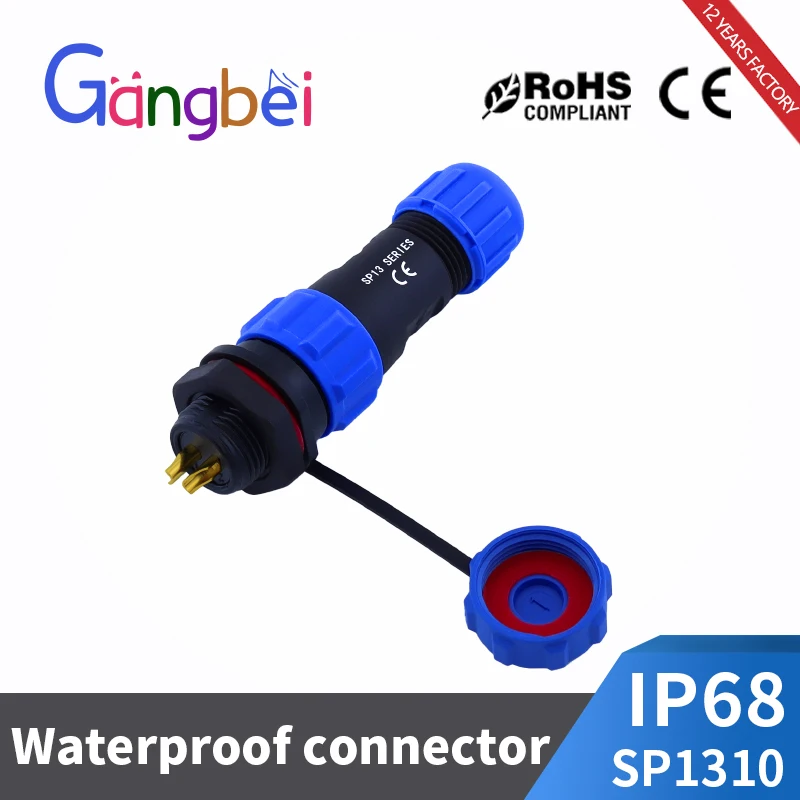 Waterproof connector SP13-2pin 3pin 4pin 5/6/7/9pin IP68 waterproof electrical connector SP1310P SP1312S SP1311S SP1313S Gangbei