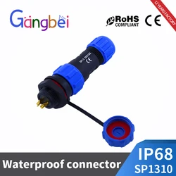 Conector eléctrico a prueba de agua, conector SP13-2pin de 3 pines, 4 pines, 5/6/7/9 Pines, IP68, SP1310P, SP1312S, SP1311S, SP1313S, Gangbei