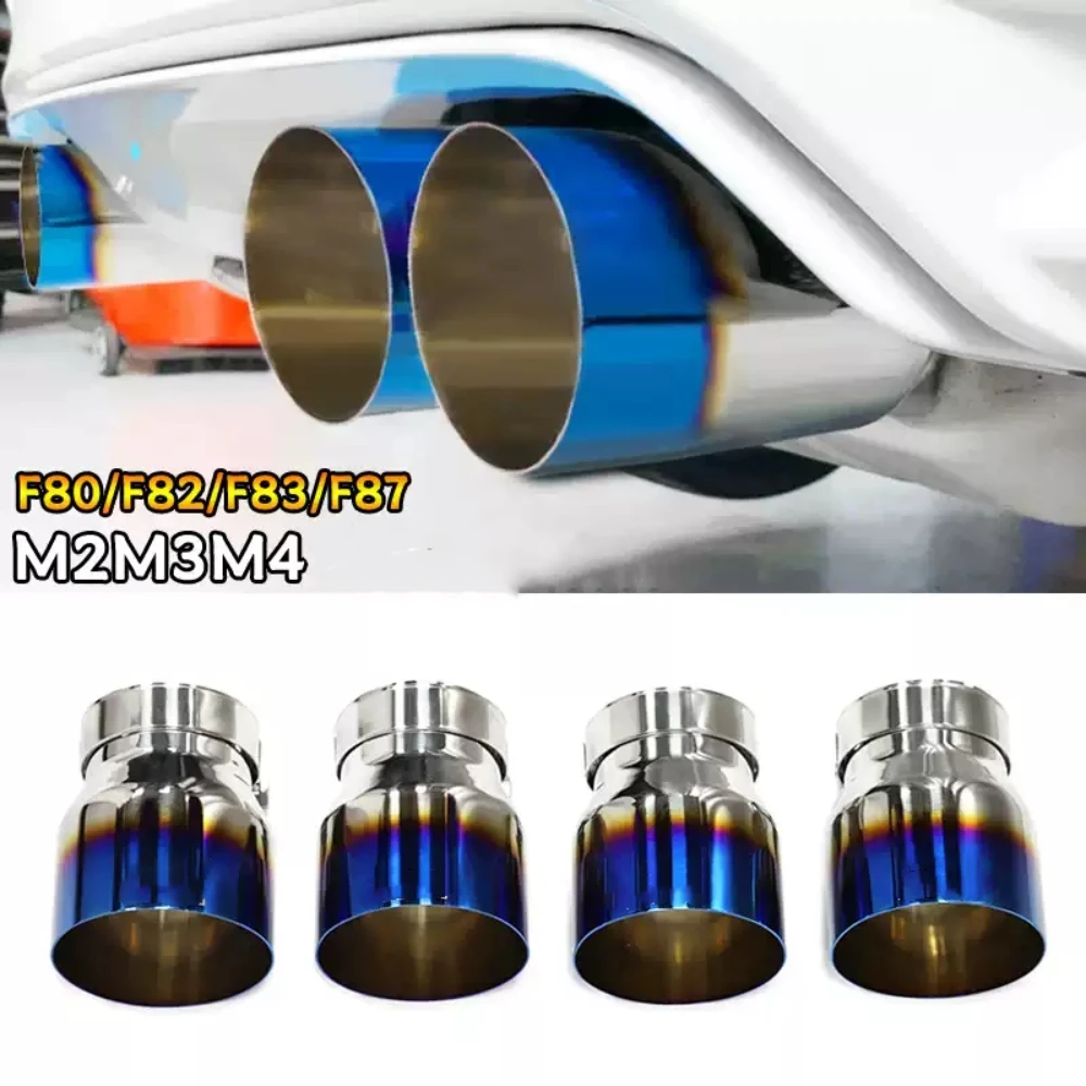 4er-Set für BMW M2 M3 M4 F80 F82 F87 F83 Edelstahl Auspuffblenden Direktanschluss Auspuffendrohr Endrohr Düse Modifiziert MP