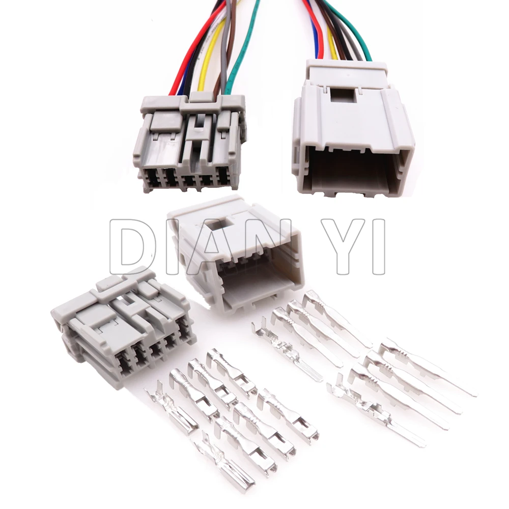 

1 Set 8 Way Auto Electrical Connector with Cables 6098-0247 6098-0248 AC Assembly Auto Male Female Wiring Harness Socket