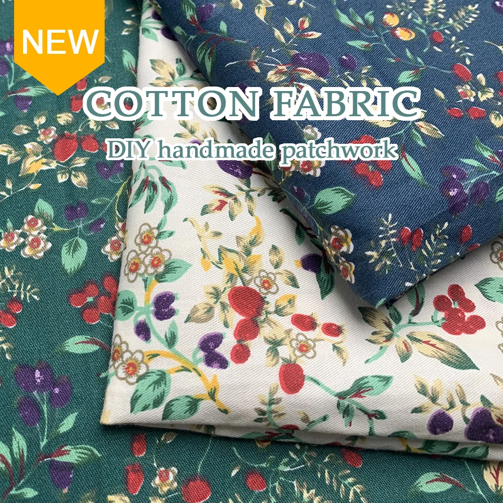 

100% Cotton Fabric By The Meter Floral Printed Twill Cotton Fabrics For Patchwork Rural Style Fabric For Home Decoration
