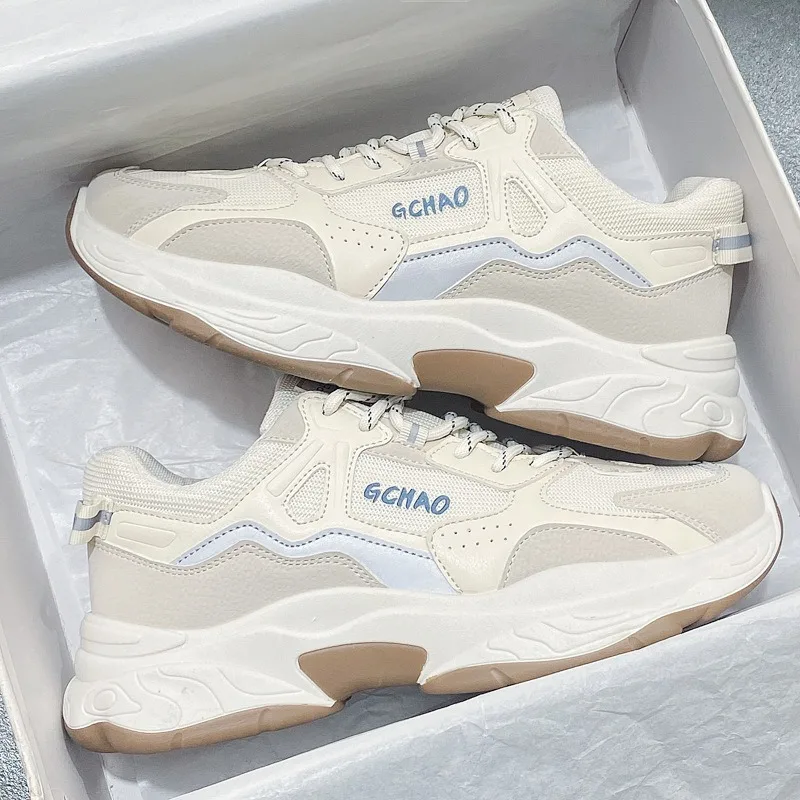 

Men Sneakers 2025 Spriing Fashion Sport Shoes Breathable Mesh Running Tennis Shoes Youth Non Slip Height Increase Chunky Sneaker