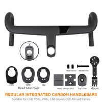 For V5rs/V4rs/C68 frame CC.01 Aero Integrated carbon fiber road bicycle handlebar 370mm-430mm Free for adapter/Stopwatch mount