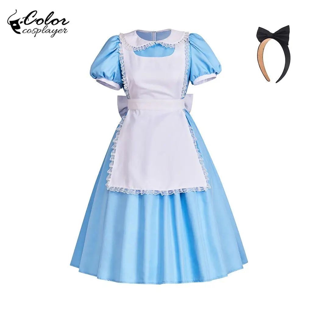 Vestido de sirvienta de Halloween, traje azul, disfraz de Anime, uniforme de sirvienta, traje de fiesta de cómic Con, vestido de sirviente de café para mujer