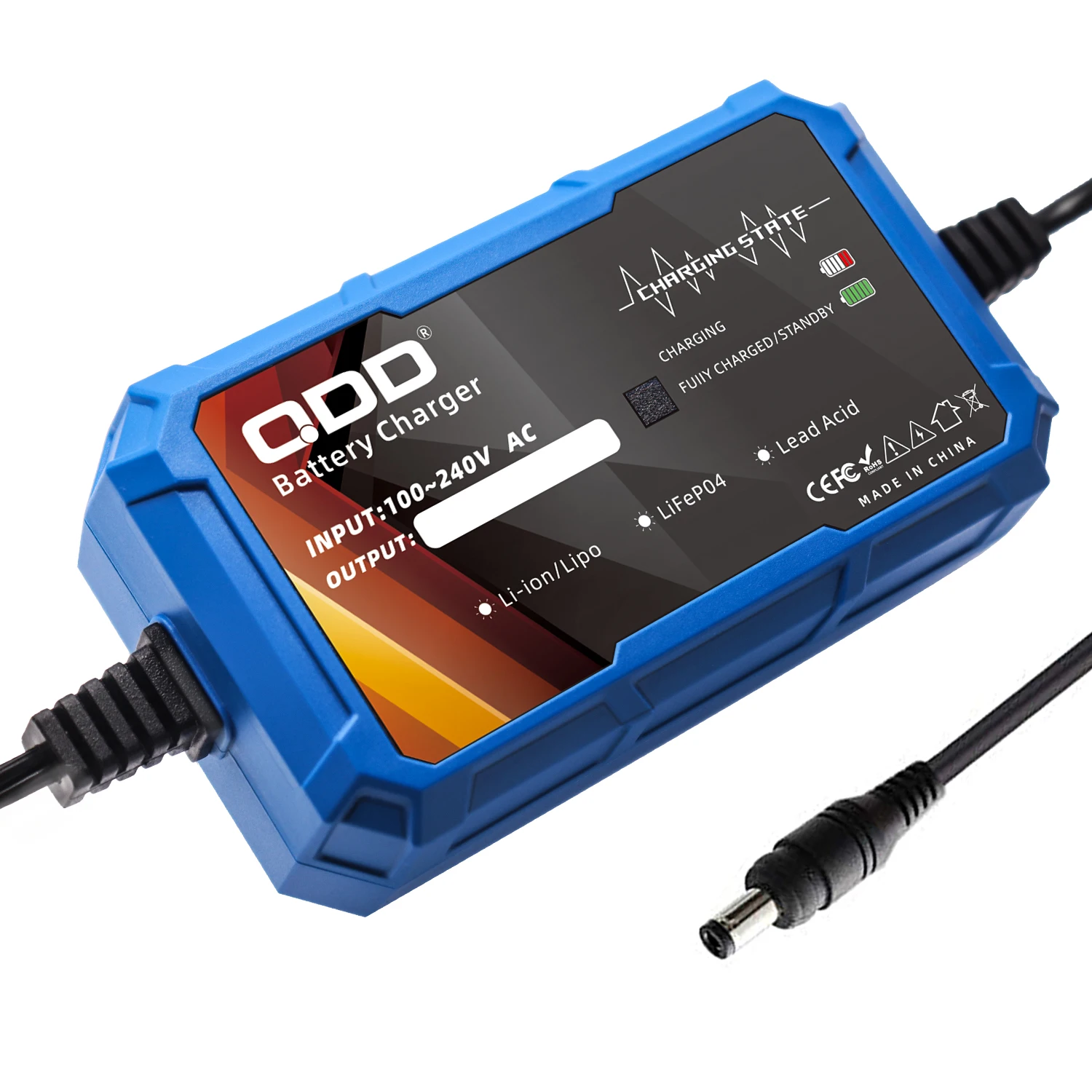 

QDD 12.6V 5A battery Charger for Li-ion 3Series 12V Lithium Battery Pack Charger EU/US Plug with high quality connector