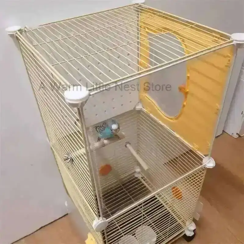 

Simple Cage Iron Wrought Household Splash-proof Bird Large Parrot Breeding Cage Luxury Bird Villa Designer Metal Birds House L