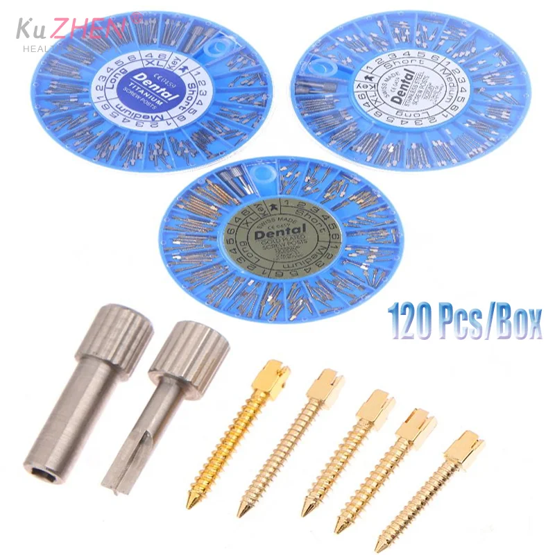 

1 коробка, позолоченные стоматологические эндодонтические конические винтовые штифты, эндодонтические штифты для корневых каналов, чистый титан, позолоченный материал из нержавеющей стали