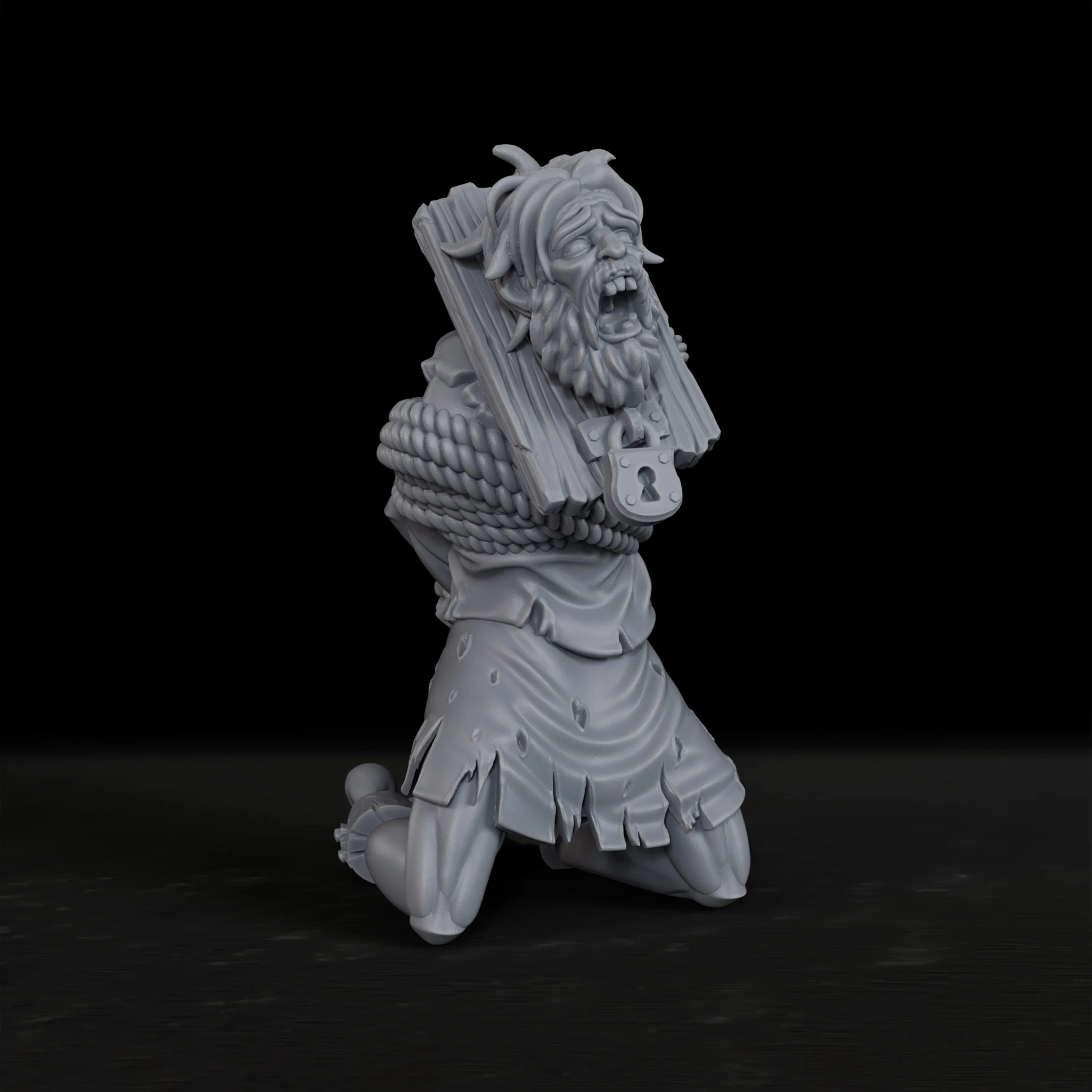 Dungeon Prisoners RPG Miniature Set - Unique Gift for RPG Enthusiasts, Ideal Accessory for Dungeon Scenes & Execution Grounds view 4