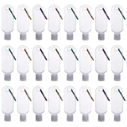 5Pcs Travel Bottles With Keychain Hand Sanitizer Holder Portable Plastic Empty Bottles Leakproof Refillable Containers Backpack