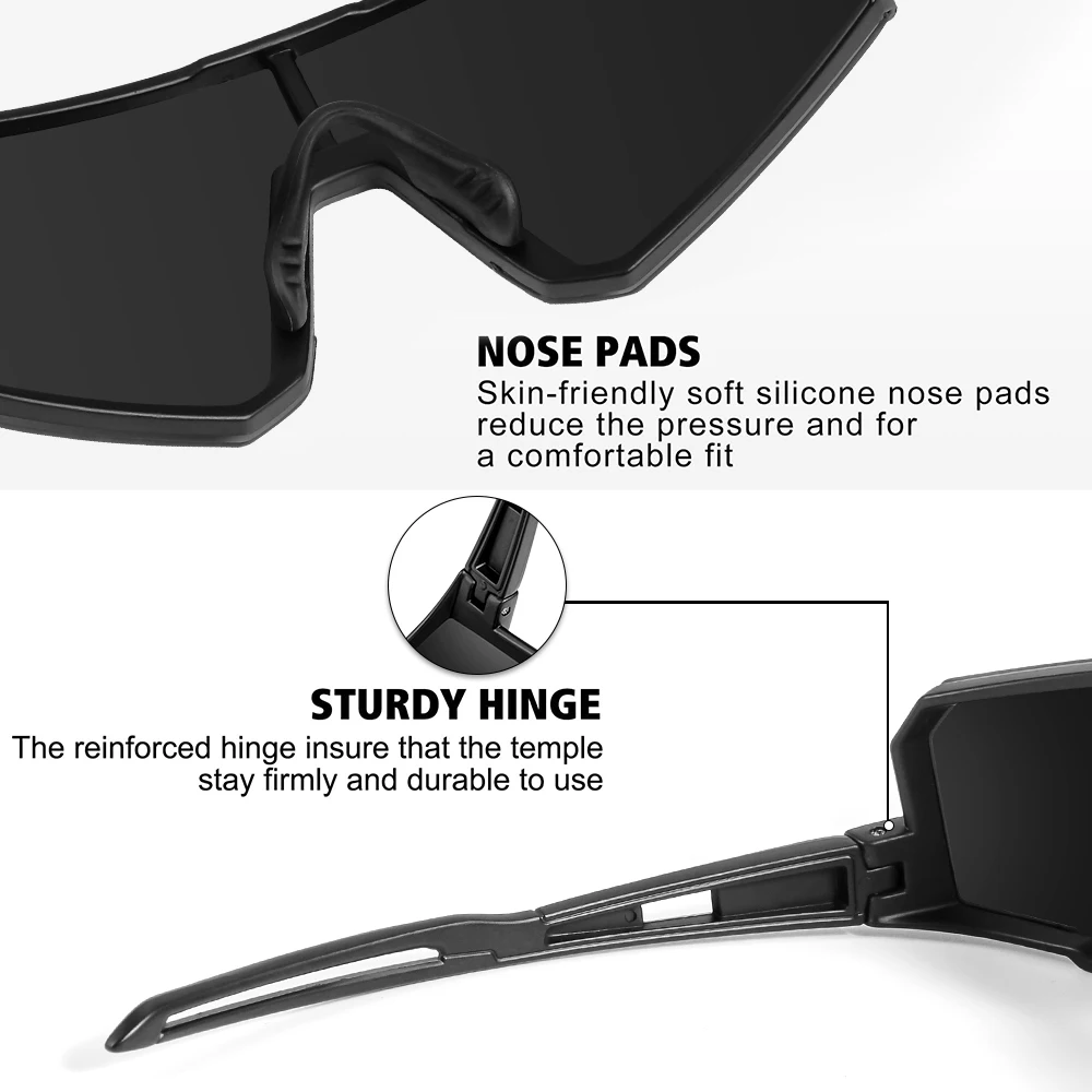 CRIXALIS 3 pezzi macchie con struttura ultra grande occhiali da sole per uomo montatura bianca ciclismo sci e snowboard occhiali da sole da donna UV400