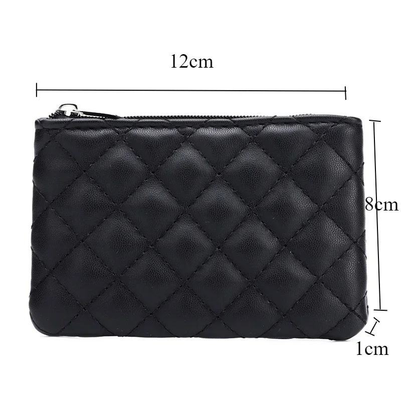 PU Soft Leather Diamond Grid Short Wallet Women Coin Purse Card Bag Zipper Coin Pouch Credit Card Holder ID Holder Mini Purse