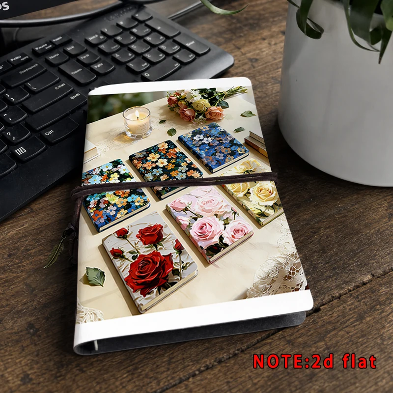 Floral Rose Pattern Notebook Vintage Flower Print Journal Hardcover Notepad Diary Planner Stationery Office School Supplies Gift