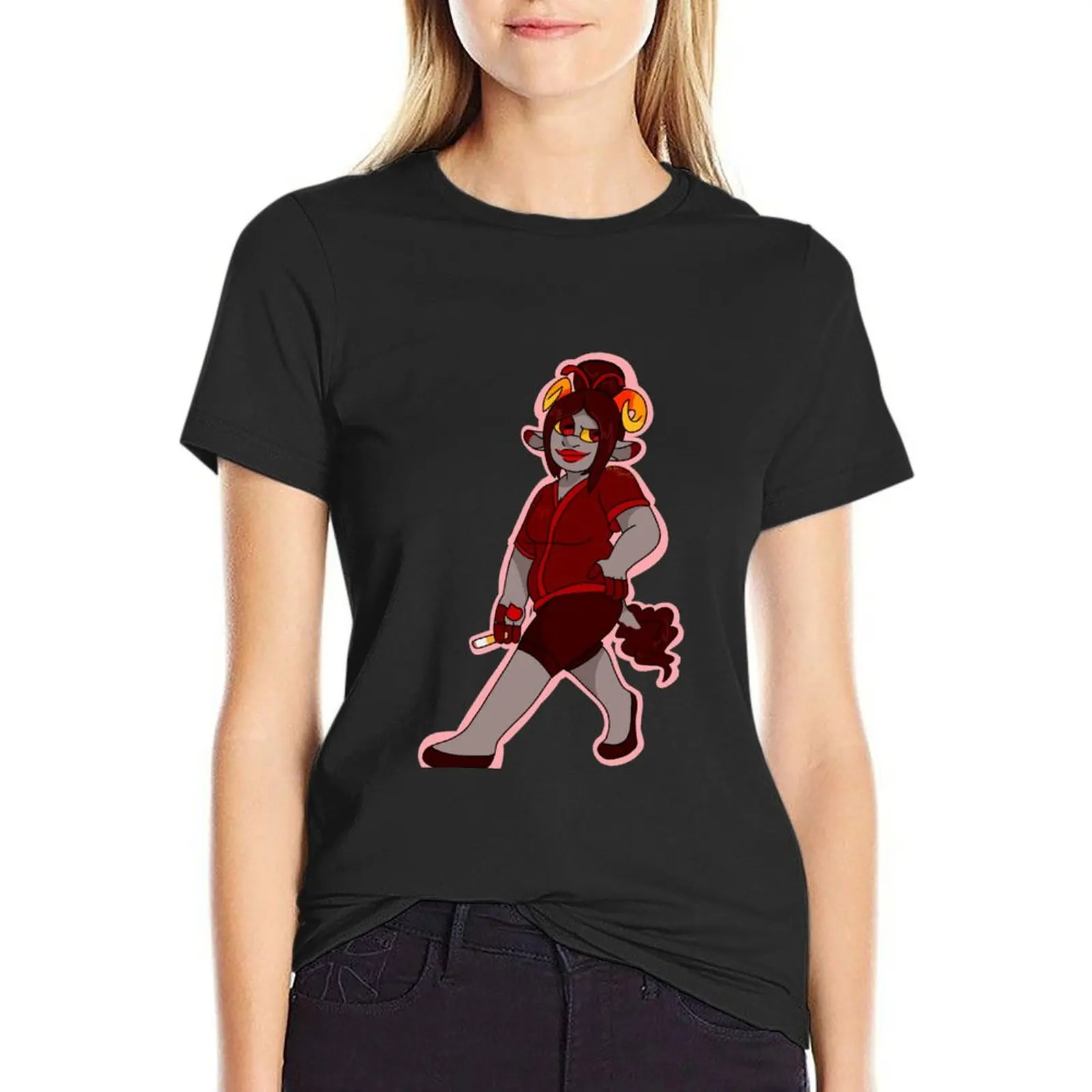 

Damara T-Shirt summer tops shirts graphic tees anime clothes Aesthetic clothing Women t shirt