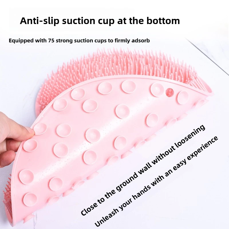 Exfoliating Shower Massage Foot Pad Silicone Anti-slip Bath Mat Back Massage Brush Body Cleaning Bathing Accessories