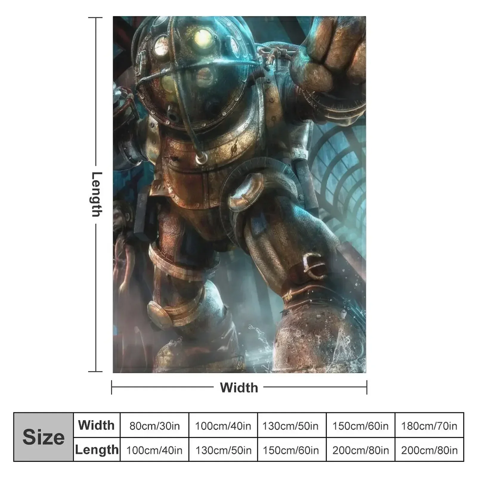 Bioshock Big Daddy Gaming Art Throw Blanket Blankets For Bed Luxury Brand Blankets