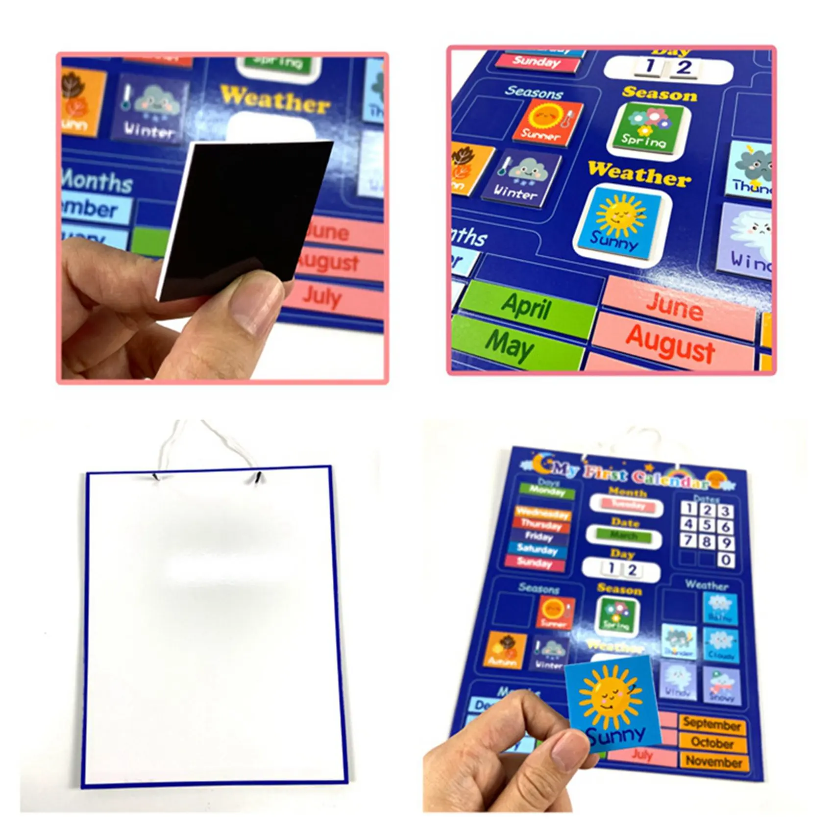 ODIES-Kids Magnetic First Calendar เวลา เดือน วันที่ วัน ฤดูกาล สภาพอากาศ การเรียนรู้แผนภูมิ Board & Self-Disciplined Reward Chart
