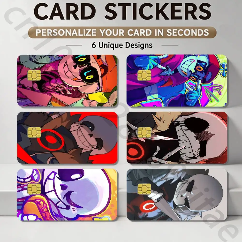 S-Sans Undertale Game Sticker Film Tape Skin for Credit Card Debit Card Cartoon Waterproof Stickers Small Chip