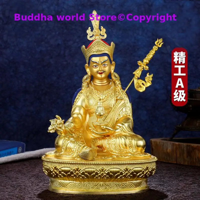 High grade gilding buddha statue Asia Buddhism Tibet golden Guru Rinpoche Padmasambhava figure of the Buddha family worship