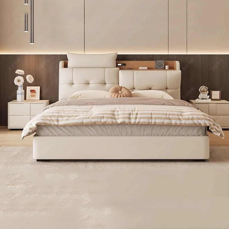 Creative Bedroom Massage Bed Queen Double Throne Sleeping Luxury Modern Bed Mobile Safe Simple European Muebles Hotel Furniture