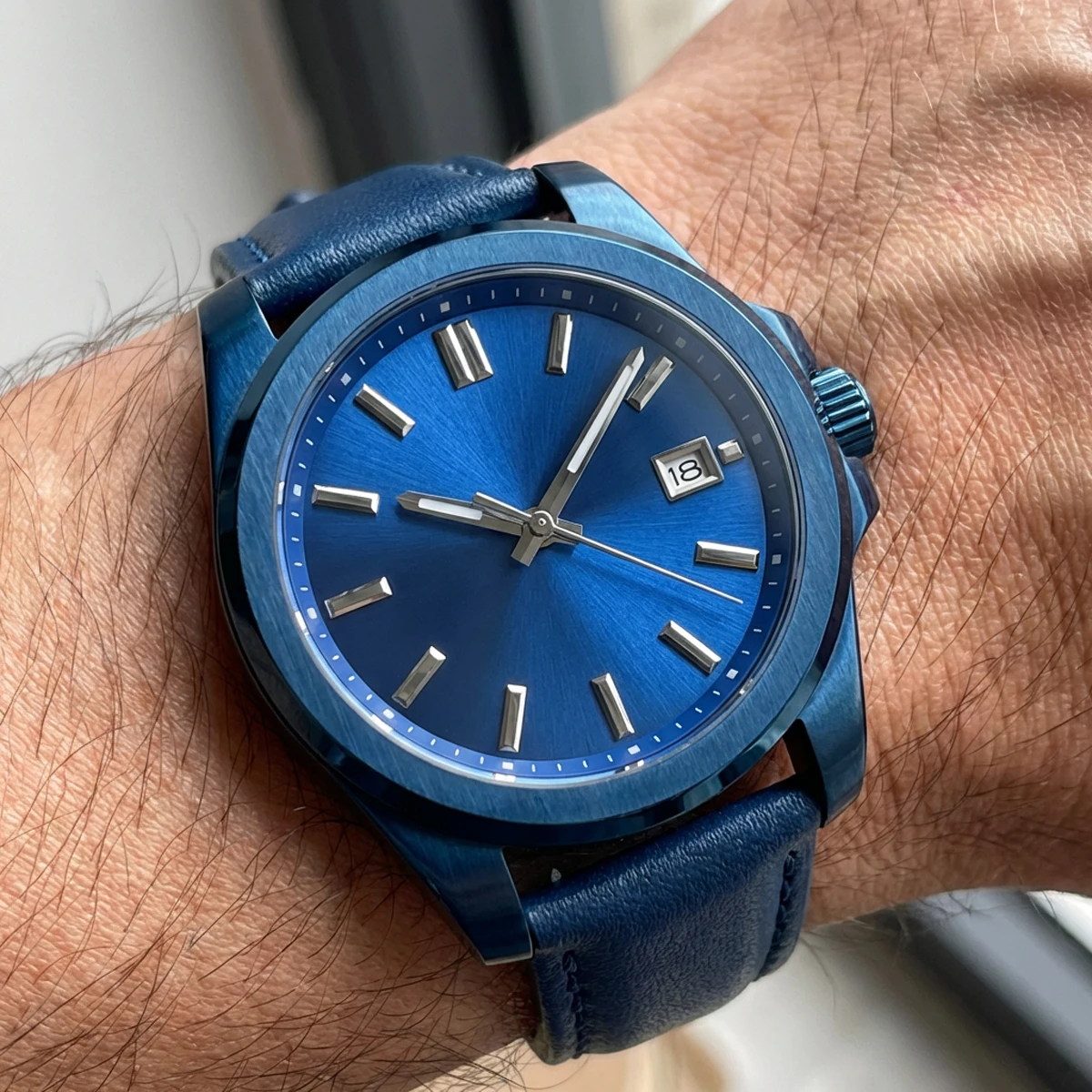 NEW 33.5mm Watch Surface for NH35 NH36 4R35 7S Movement Case Mod Parts No Logo Vertical Stripe Texture Watch Dial