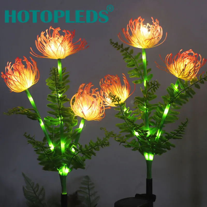 2pack LED Solar Flower Light, Simulated Flower Outdoor Decoration Flower Garden Landscape Insertion Lawn Light Spot Wholesale