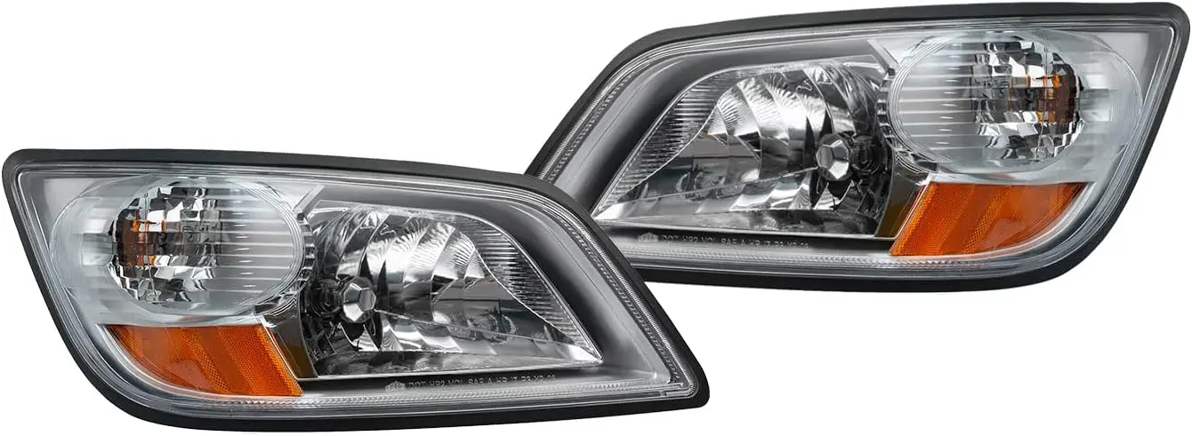 Pair Headlight Assembly Compatible with 238 258 268 338 165 185 Heavy Duty Trucks 2006-2019, Includes All Bulbs, Replacement Hea