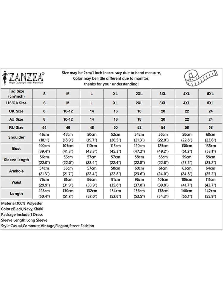 ZANZEA Donne Allentato Maxi Abiti 2025 Autunno Casual Con Scollo A V Lanterna Maniche Elastico A Vita Alta Robes Femme Moda Solido Abiti