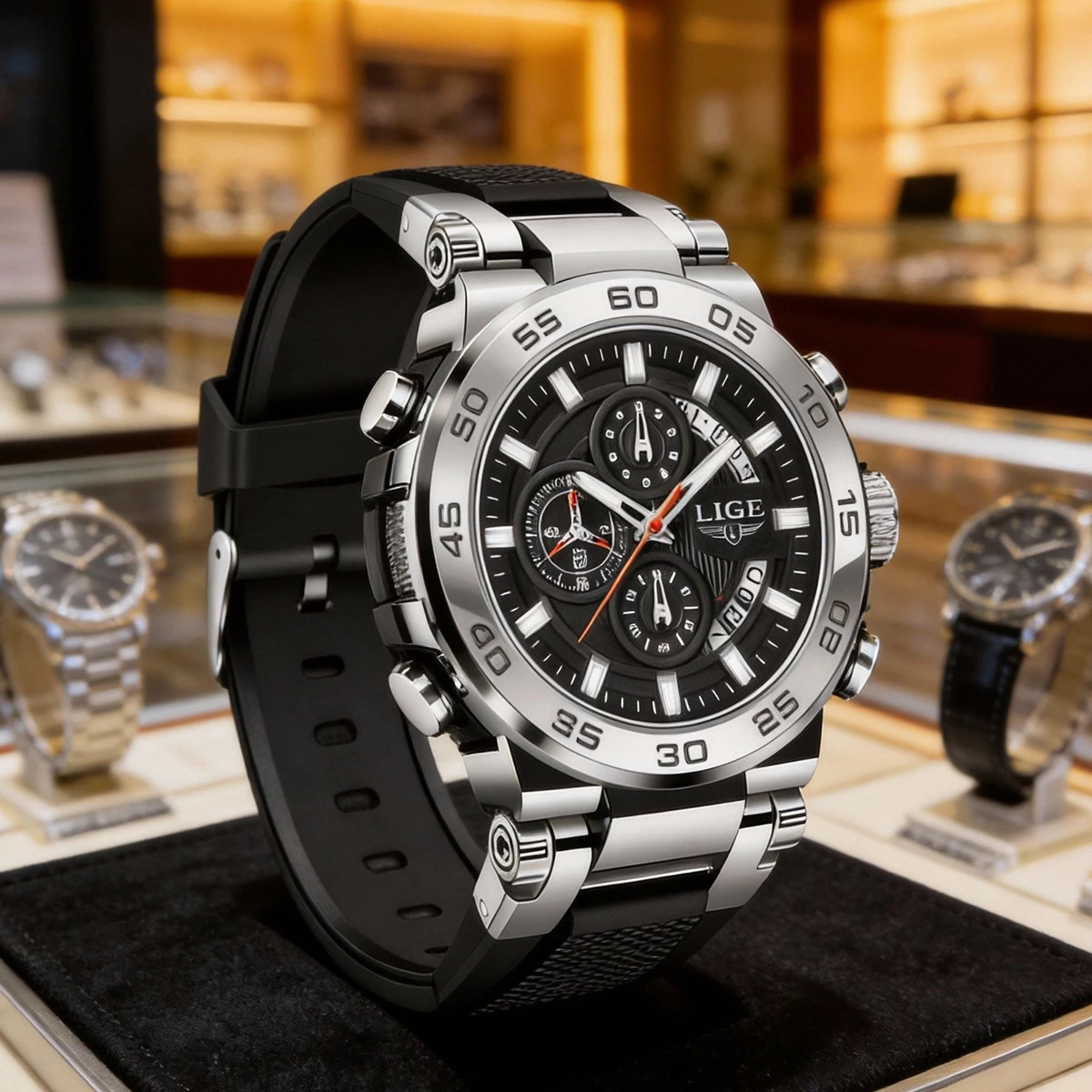 

LIGE Роскошные военные часы для мужчин, водонепроницаемые, светящиеся, силиконовые, кварцевые, высококачественные мужские спортивные часы, мужские часы Relojs