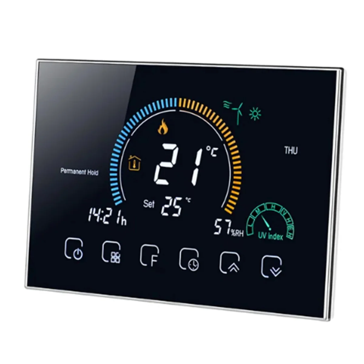 

Smart Tuya Alexa Voice Control Smart Programmable Thermostat APP Control LCD Water/Gas Boiler Heating Black WiFi