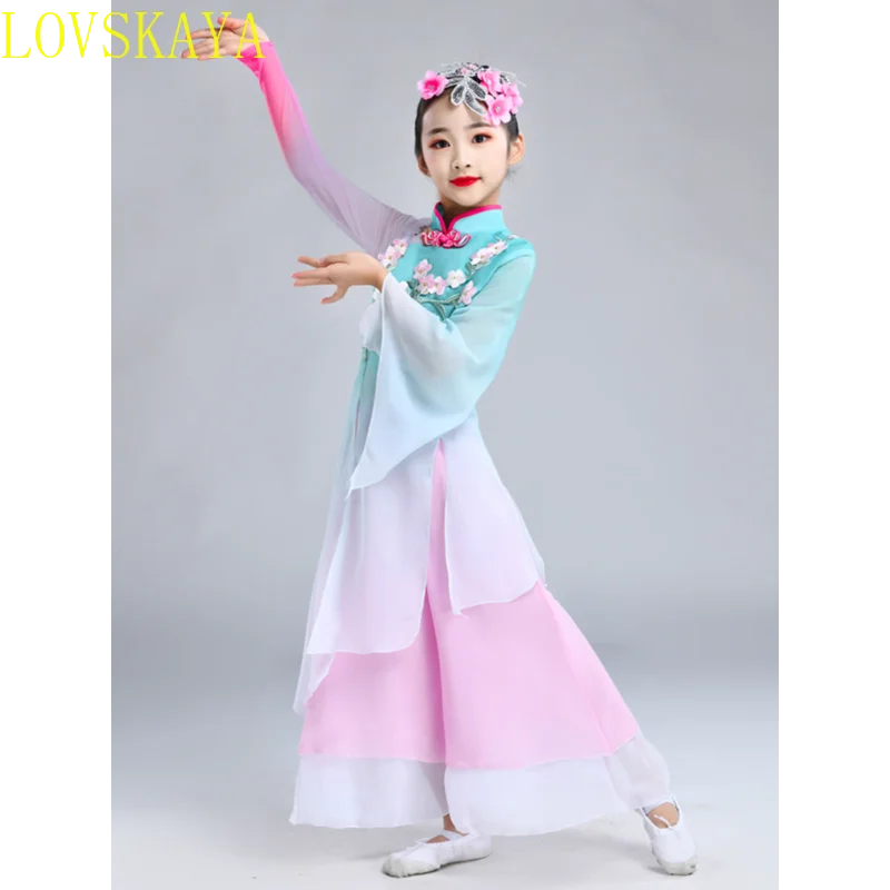 Disfraz chino antiguo para niños, vestido de Hada, ropa de actuación de Baile Folclórico Hanfu, vestido tradicional chino para niñas