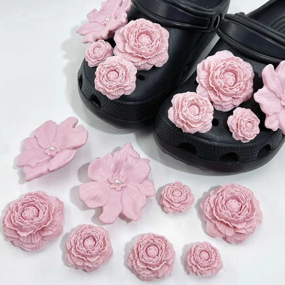 8Pcs 3D Flower Beach Shoe Charms Detachable Clip Buckle Shoe Decorations DIY Perforated Shoes Accessories Perforated Shoes