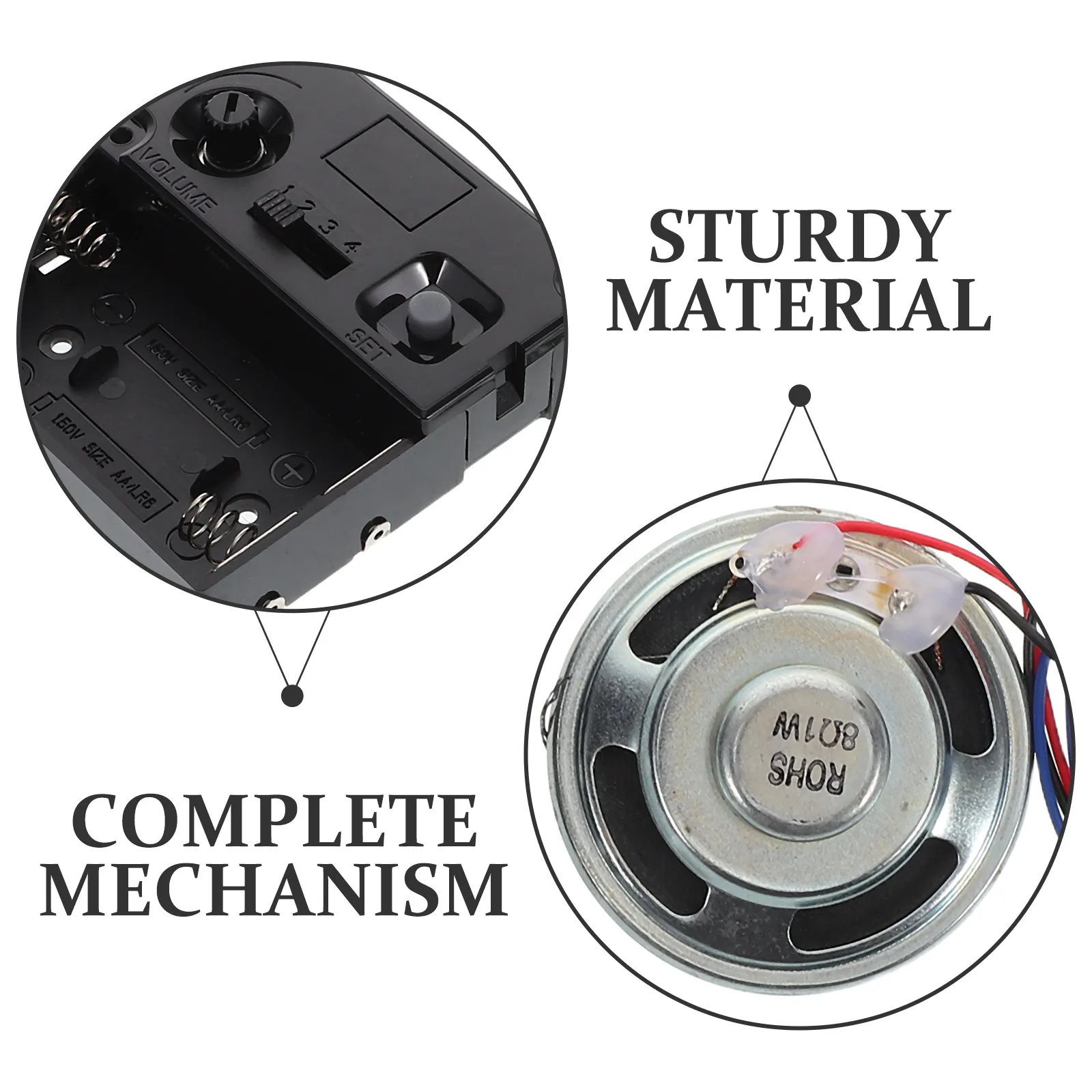 1Set Music Movement Quartz Pendulum Mechanism with 4-Select Chime Sounds Volume Control Easy Install DIY Clock Repair
