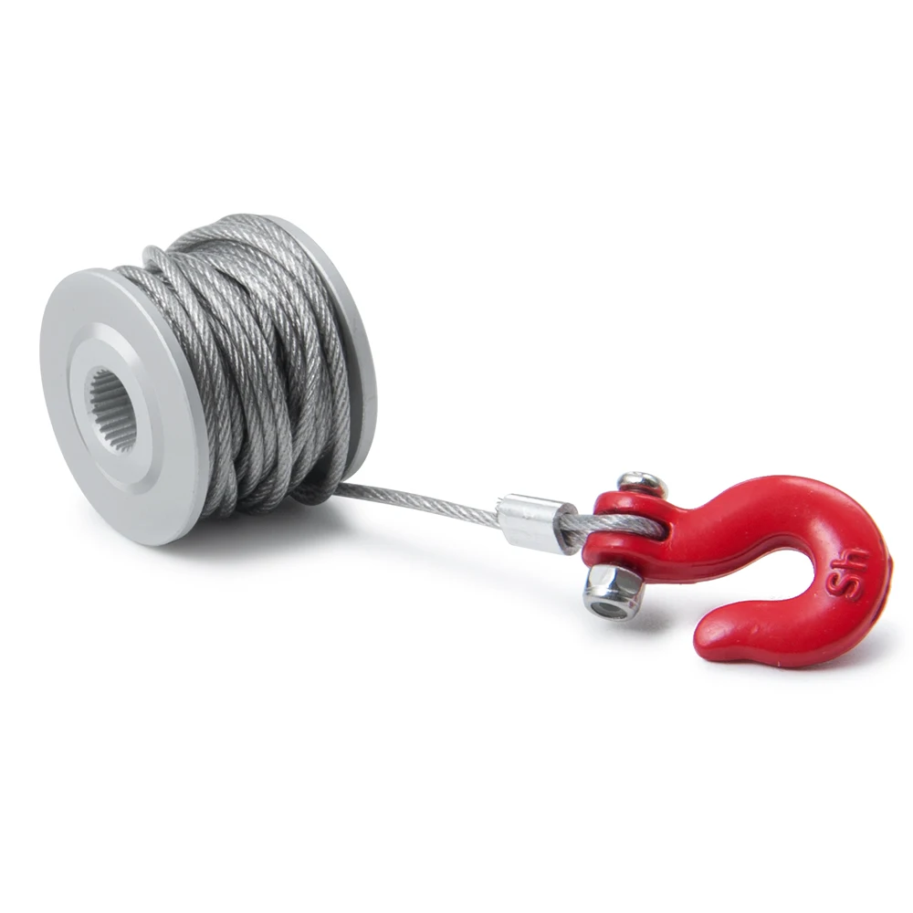 

25T Servo Winch Wheel Steering Gear Drum Wires Trailer Hook For 1/10 Axial SCX10 90046 D90 TRX4 TAMIYA RC Car Upgrade Parts