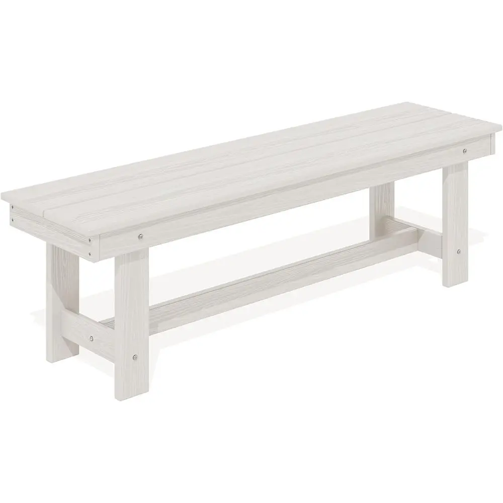 

Уличная скамейка без спинки, мебель для патио из ПНД, вместимость 700 фунтов, белый