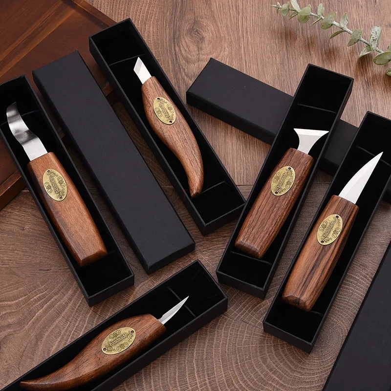 Cuchillo para tallar madera, rascador con mango de madera cómodo multifuncional afilado, herramienta de recorte DIY, 1 Uds.