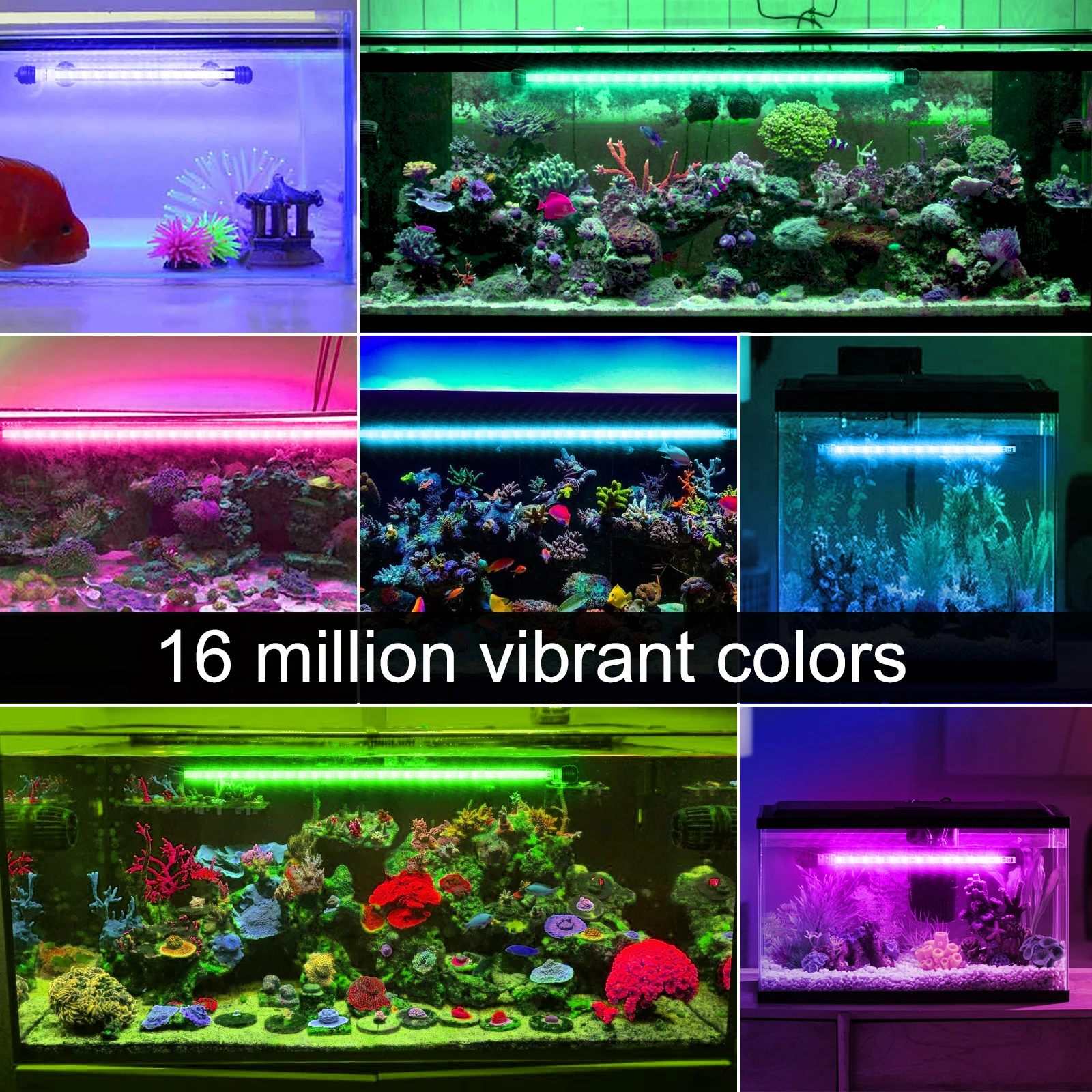 White 5V-k5-USB-RGB smart aquarium light, switch mode at will. Aquarium strip lights, 15 inches /38 cm, 19 inches /48 cm, 23 inc