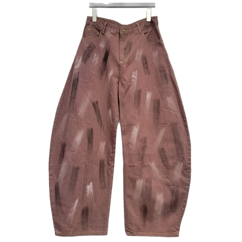 Pantalones vaqueros desgastados Retro americanos Tie-Dye para mujer, pantalones escimitar de Hip-Hop de pierna ancha estilo Wasteland para principios de primavera 2026