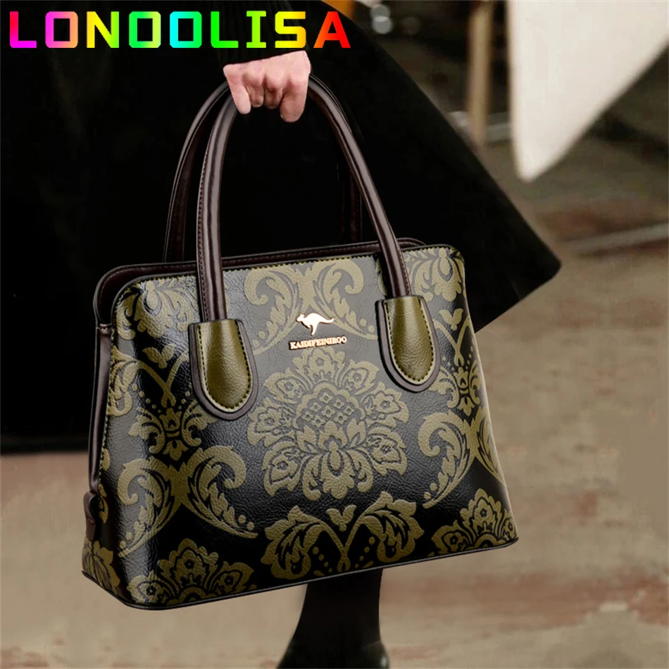 Luxury Flower Pattern Designer Handbag Purse Ladies Shoulder Crossbody Messenger Bag Women Large Capacity Brand Totes Sac A Main